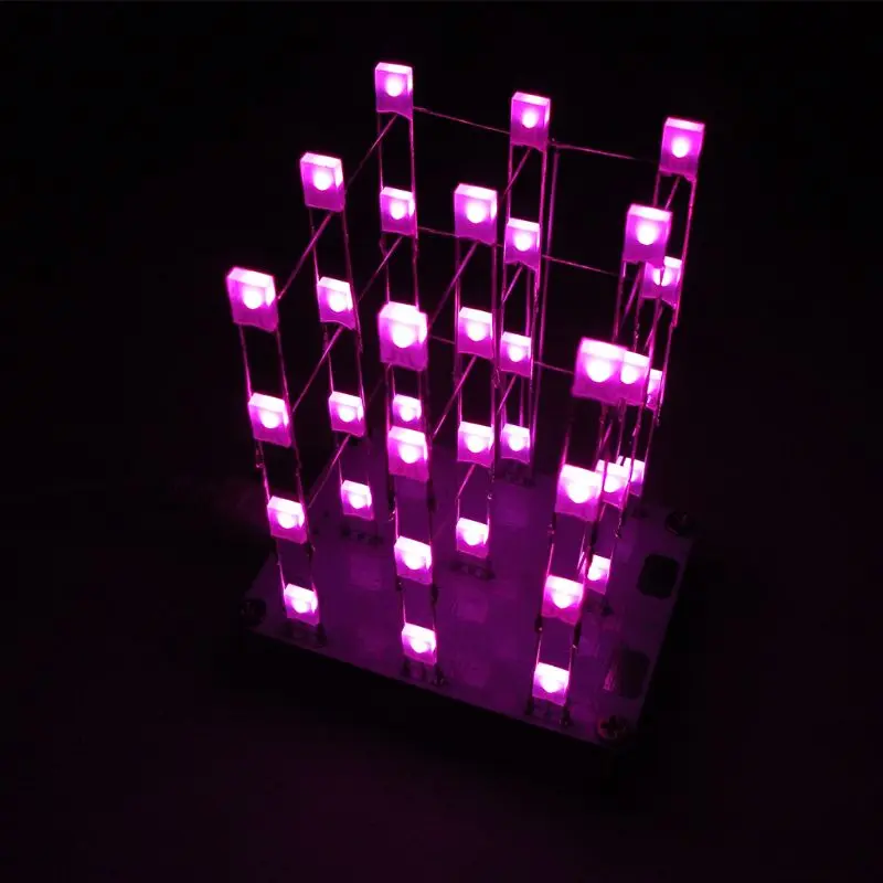 DIY Elektronisk Kit Touch Kontrol 3x3x4 Cube Flerfarvet LED Lys Terninger Diy Kits 5