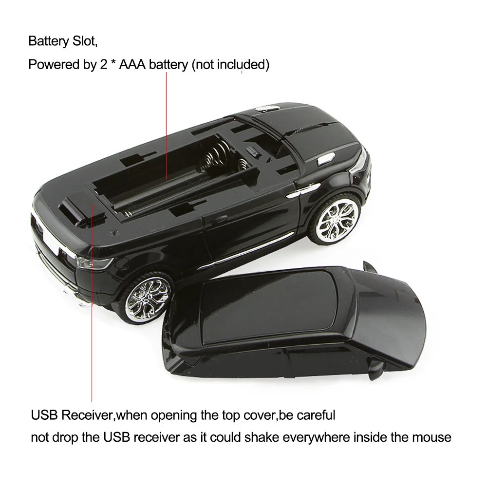 Trådløs Mus Sport SUV Bil Model 1600DPI Med USB-Modtager Til PC, Tablet, Bærbar Gaming Mus 5