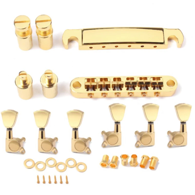 Et Sæt Guld-Streng Sadlen Tune-O-Matic Bro&Tailpiece For Gb Lp-Style Electric Guitar 5