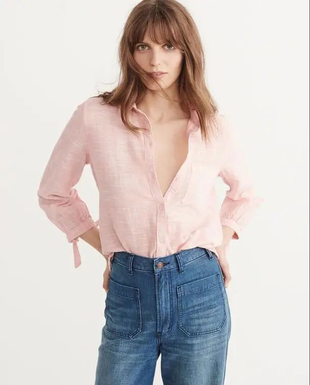 ZNG 2019 Nye Mode Kvinder Bluse Shirt med Lange Ærmer til Kvindelige Sexet Tee Toppe Kvinder Bomuld Skjorte Blusas Feminine Bluser 5