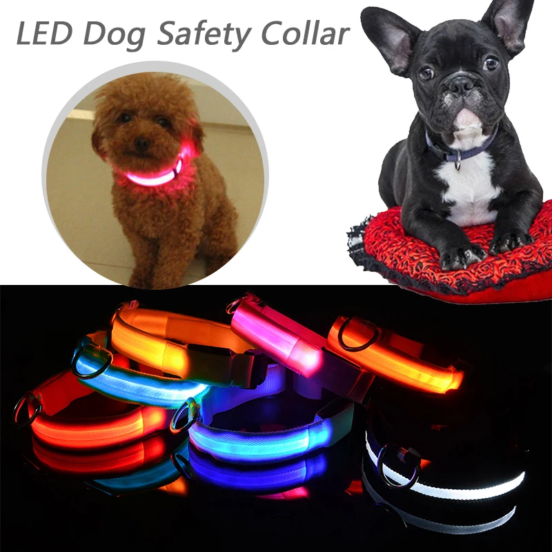Dog Pet Krave Blottere USB-Genopladelige LED Sikkerhed Lys Op Førte Pet Krave Nylon Pet-Sikkerhed Strop om Nakken Bælte Til Små og Store Hunde 5