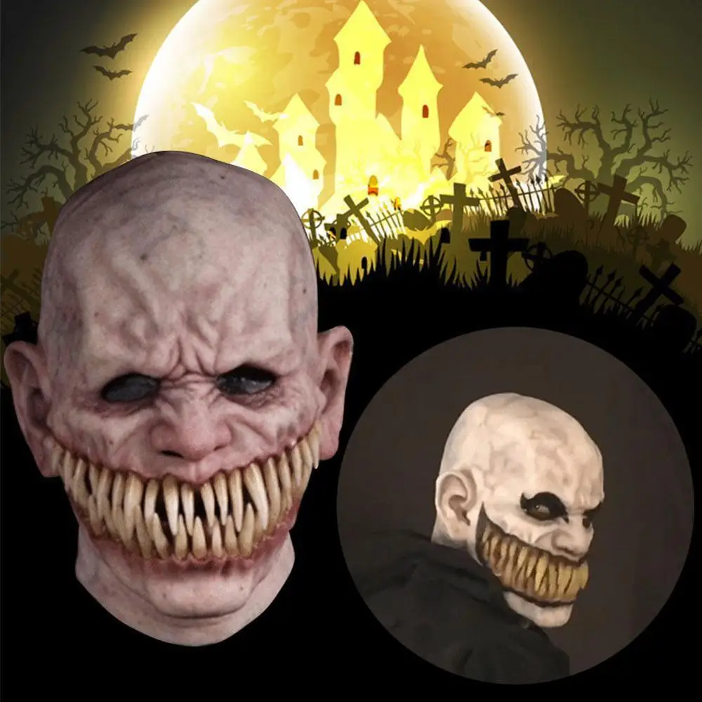 Halloween Horror Maske Mumie Maske Ulækkert Rådne Ansigt Hovedbeklædning Zombie Kostume Part Hjemsøgt Hus Horror Rekvisitter Skræmme Folk 5