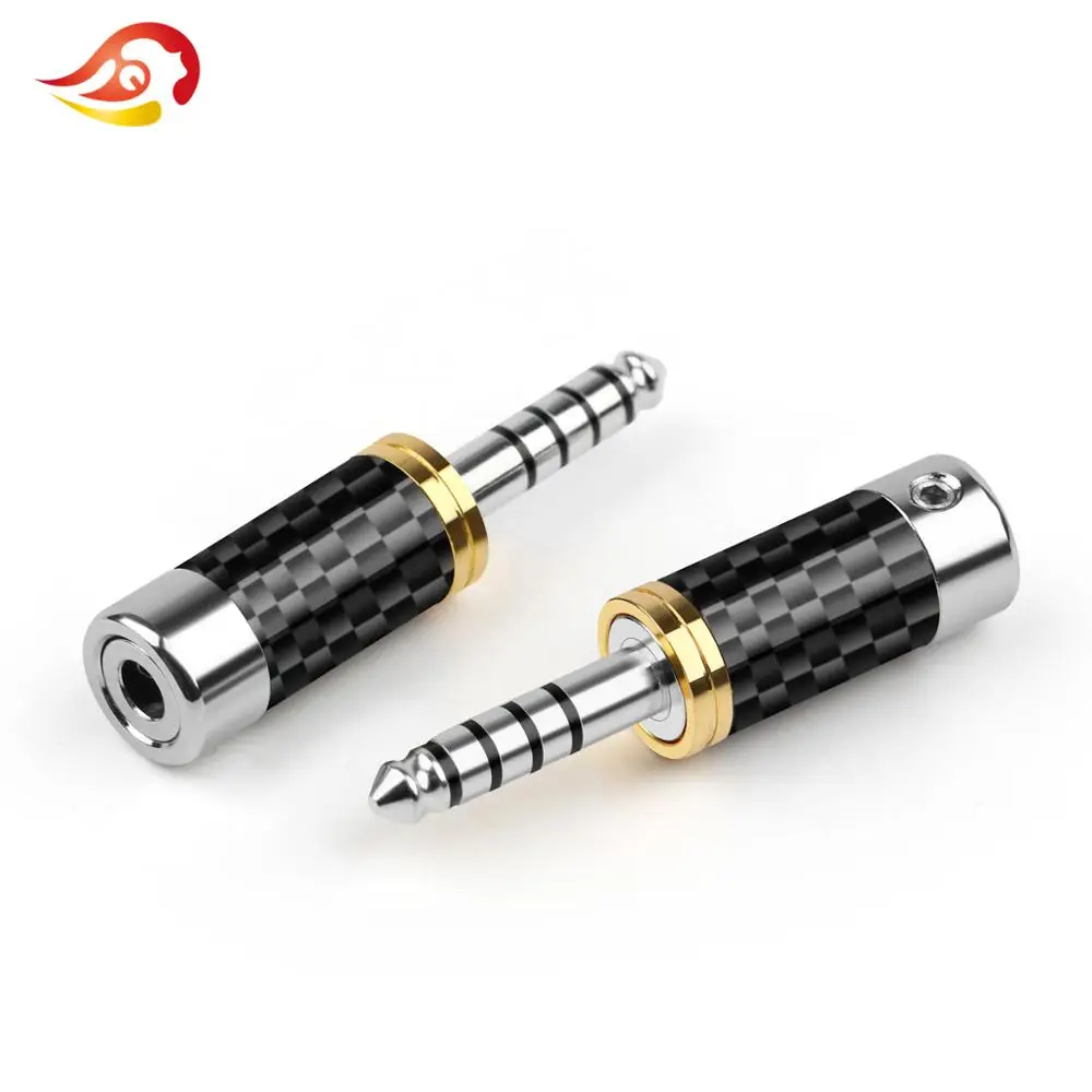 QYFANG 4.4 mm 5 Pole Balanceret Stereo-Adapter Carbon Fiber Audio Jack rhodineret Hovedtelefonerne Wire Stik Til NW-WM1ZA4.4 5