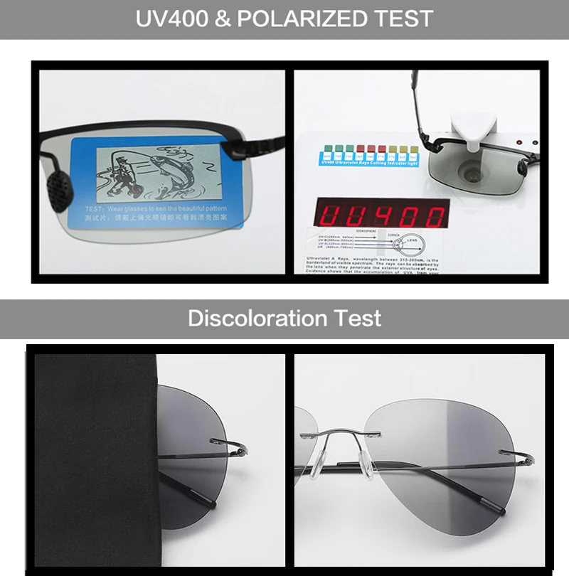 EVUNHUO Ægte Titanium Fotokromisk Solbriller Herre Aviation Polariseret UV400 Kørsel Sol Briller, Beskyttelsesbriller Kvinder 5