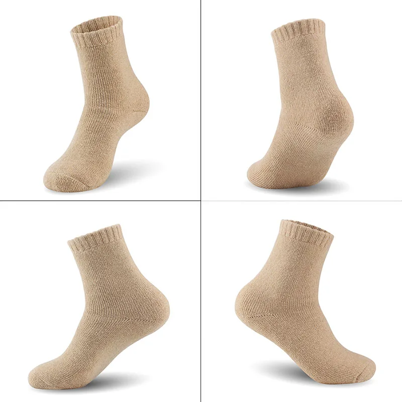 Mænd uld sokker Vinter super varm frotté sokker TYKKE sokker solid farve mand sokker VKMONY 5