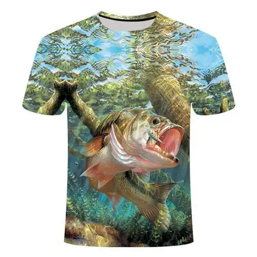 2020 ny fiskeri t-shirt stil afslappet Digital fisk 3D-Print t-shirt til Mænd, Kvinder tshirt Sommeren Korte Ærmer O-hals Toppe&t-Shirts s-6xl 5