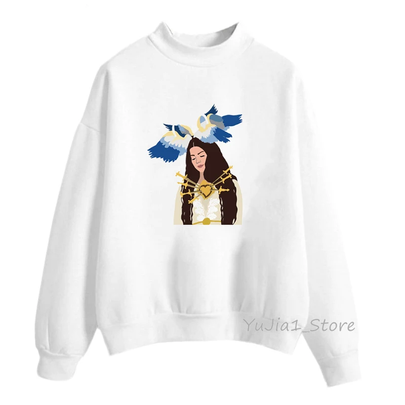 Vintage Hættetrøjer Kvinder Lana Del Rey Sweatshirt Femme Kunst Æstetisk Vinter Tøj Langærmet Velvet Tykkere Pels Træningsdragt 5