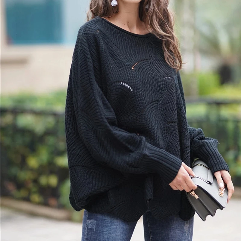 Sweater Toppe Kvinder Efterår Og Vinter Med Lange Ærmer Plus Size Pullovere Elegante Kvinder Løs Kvindelige Sweater, Tøj 5