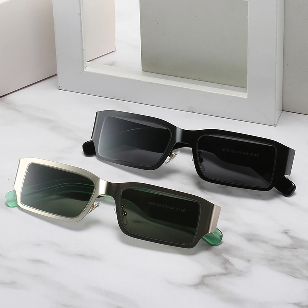 Peekaboo rustfrit stål firkantet ramme solbriller til mænd uv400 sommeren mandlige sol briller vintage kvinder 2021 metal af høj kvalitet 5