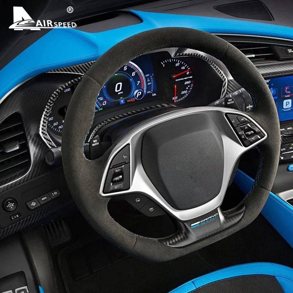 FLYVEHASTIGHED kulfiber for Chevrolet Corvette 2016 2017 2018 2019 Tilbehør Bil Speedometer Surround Dækning af Klistermærker 5