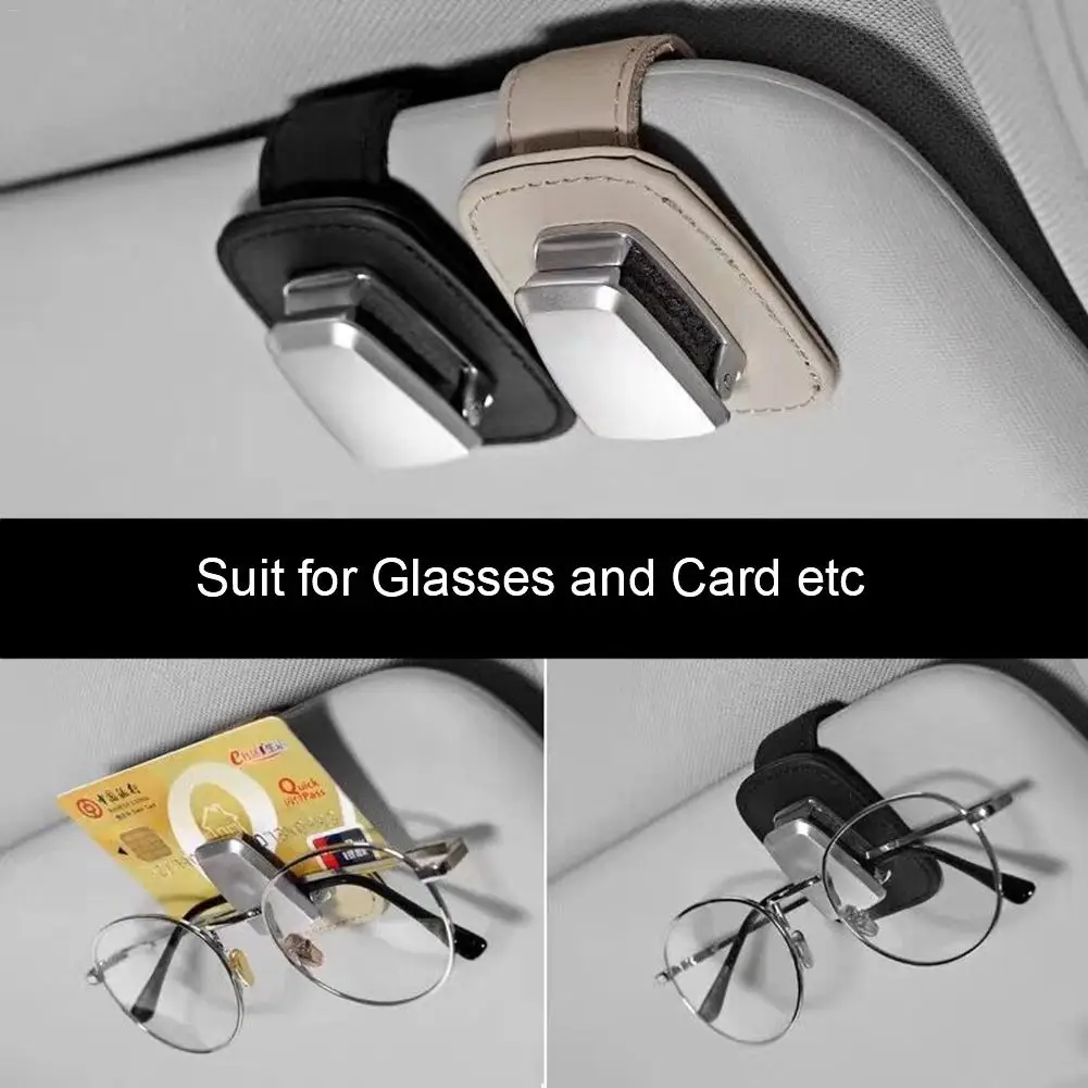 Hot Salg Læder Mini Briller Klip Auto Clip Nitte, Solbriller, Briller Holder Til Bilen Solskærm Kortholderen Klip 5