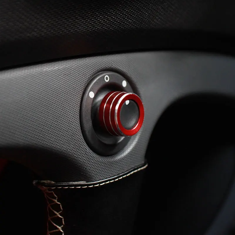 For smart 453 fortwo forfour bil dekoration mode-rear view mirror knappen ring justering dække bil styling ændring 1stk 5