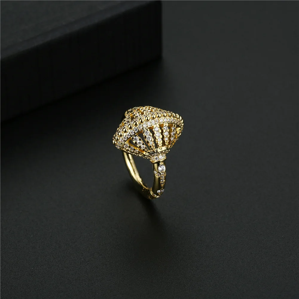 2020 nye fan-formet brev shell diamant ring retro mode trend temperament kvindelige bærbar mærke smykker charme luksus 5