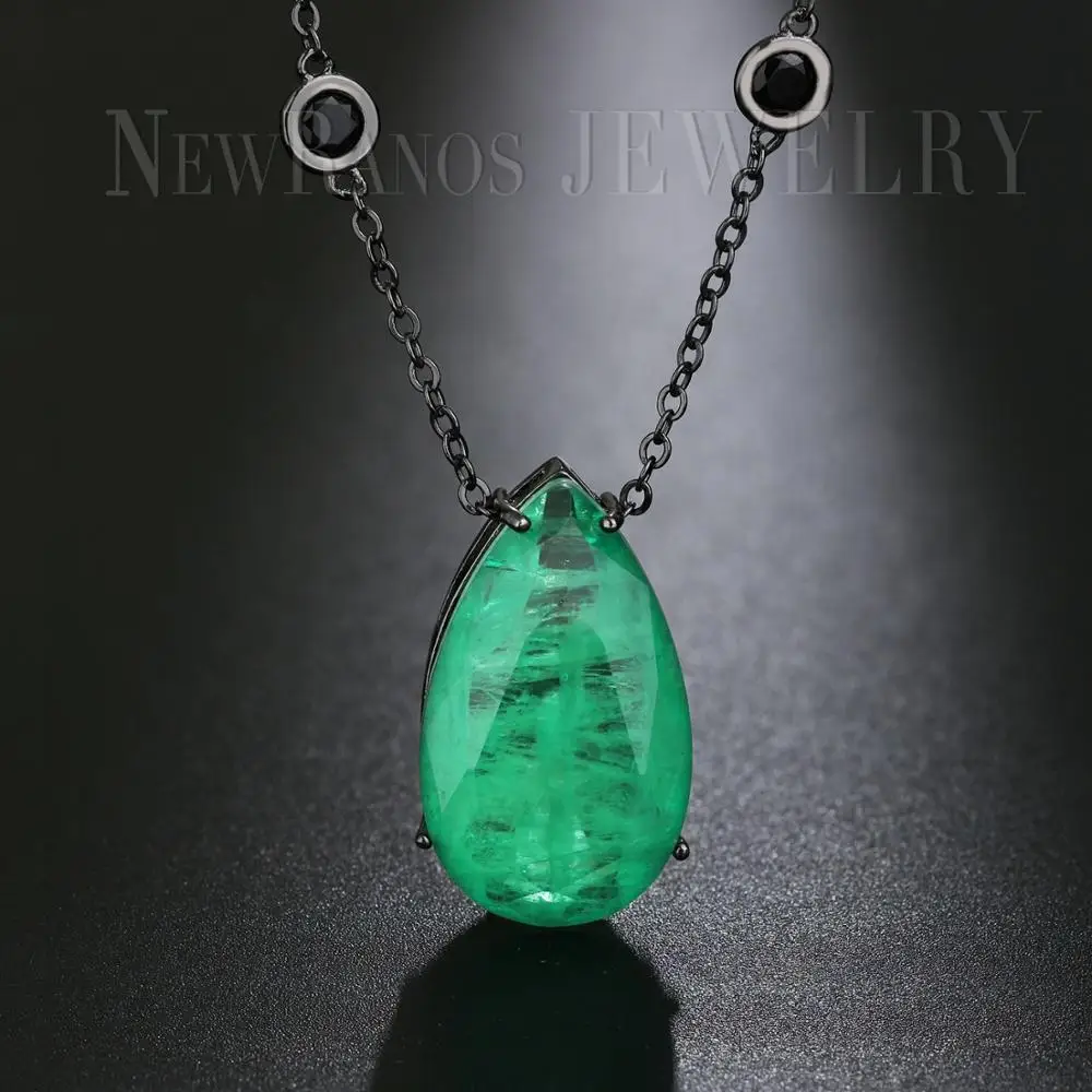 Newranos Fusion sten Halskæde Naturlige Pedra Vand Dråbe Vedhæng Cubic Zirconia Kæde til Kvinder Mode Smykker NWX0017302 5