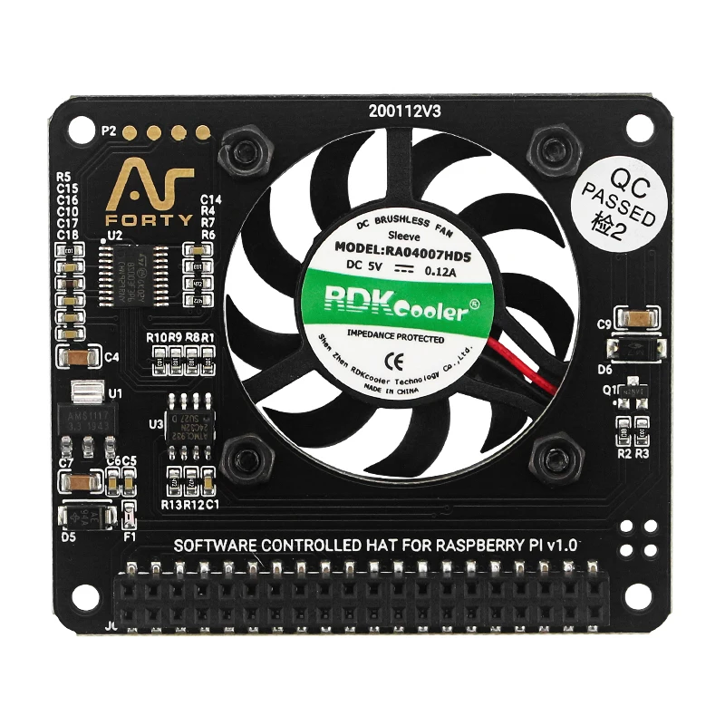 ARGON Fan Hat til Raspberry Pi 4 GPIO udvidelseskort med Ventilator Funktion Power-Knappen for Raspberry Pi 4 Model B/3B+/3B 5