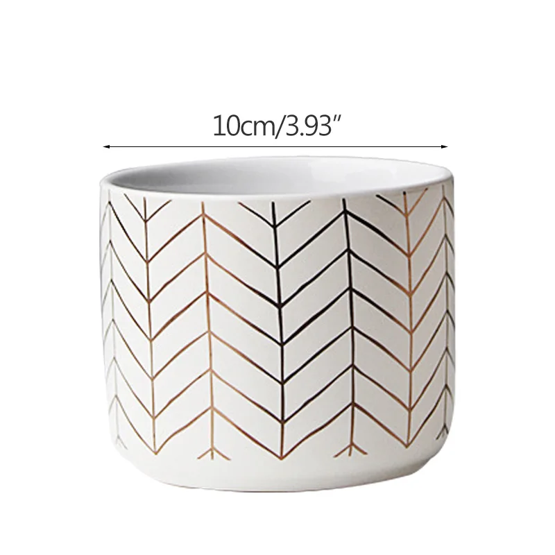 Nordisk Runde Pletter, Keramik Flower Pot Indendørs Desktop Hvid Porcelæn Saftige Urtepotte Have Moderne Hjem Decor 5