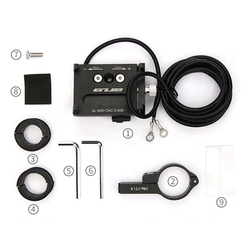 GUB Cykel Telefon Holder USB-Chargerable Aluminium Alloy MTB Cykel Moto GPS-Beslag stand til 4-6.7