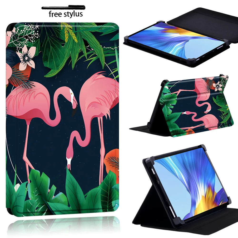Cover Tilfældet for Huawei Nyde Tablet 2 10.1/MatePad(10.4/10.8/Pro 10.8/T8)/Ære V6 - Støv-bevis Flamingo Læder Tablet Sag 5