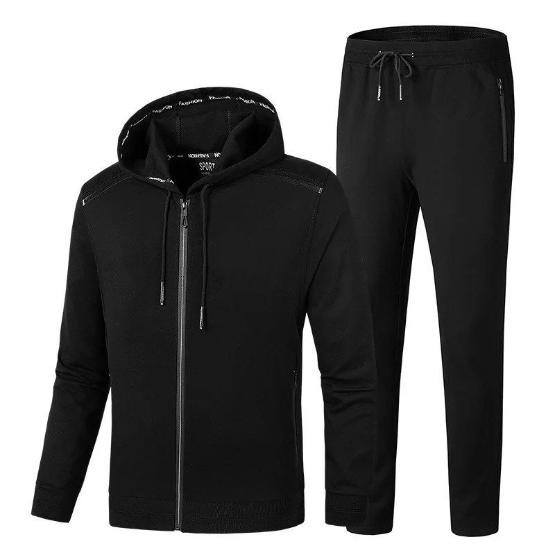 Træningsdragt Mænd 2019 Efteråret Afslappet Sportstøj Passer til Mænd er To-delt Sæt Pullover Hættetrøjer+Bukser Sweatsuit Oversize Mandlige 120kg 5