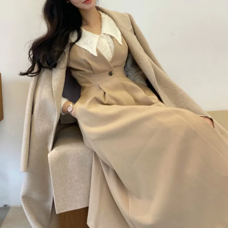 Gagaok To Stykke Tøj til Kvinder 2020 Foråret Efteråret Ny Kontor Dame koreanske Chik fransk Elegante Jakkesæt Kvast Shirts + Kjoler 5