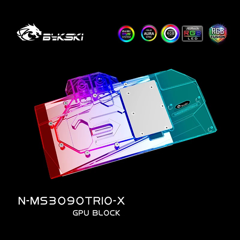 Bykski Vand Blok brug for MSI RTX 3080 GAMING X TRIO 10G OC / RTX3090 SUPERIM X 24G GPU Kort / Video Card RadiatorCopper Blok 5
