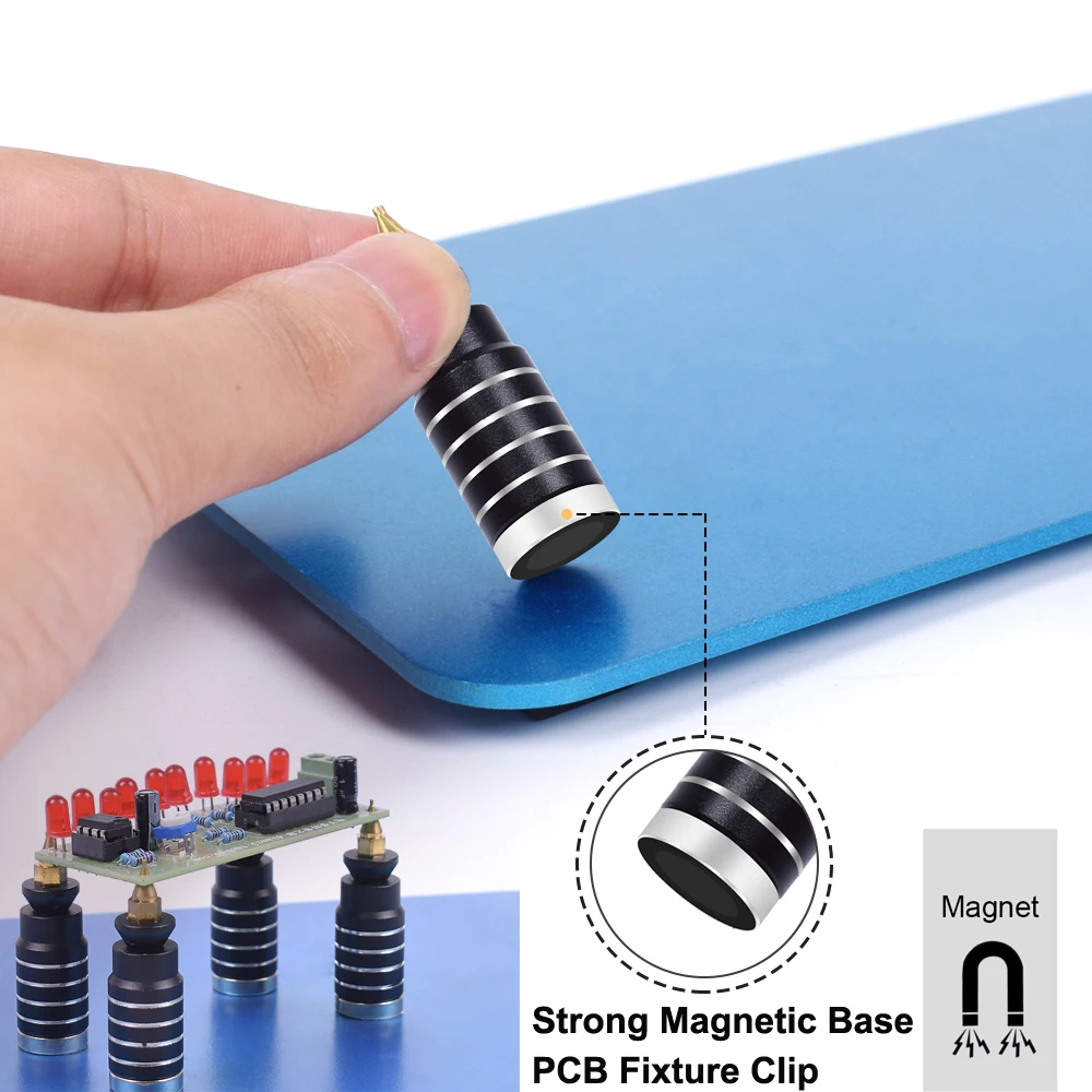 NEWACALOX Svejsning Tredje Side Af Magnetiske PCB Board Fast Klip 3X LED lup Fleksibel Arm Lodning Hjælpende Hånd Værktøj 5