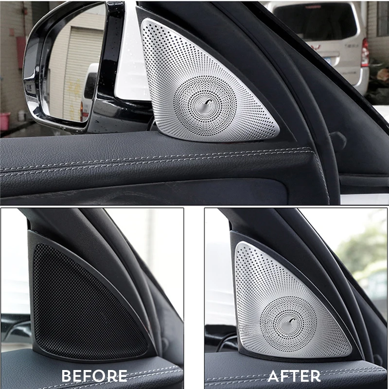 Car-styling Døren Stereo Højttaler dekoration decals auto Diskant trim strimler dækker 2stk For Mercedes-Benz E-klasse W213 16-17 5