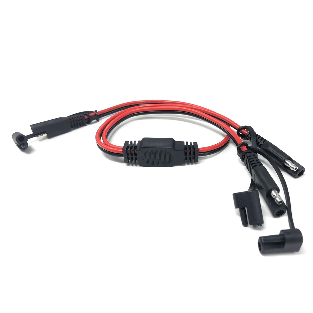 SAE Kabel-SAE-Stik Power SAE Automotive Adapter Kabel 1 til 2 SAE forlængerkabel med smudsomslag 14AWG 60cm 5