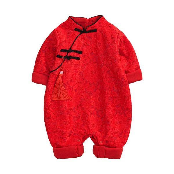 Baby jumpsuit Kinesisk stil pige tang med lange ærmer efteråret tøj 5