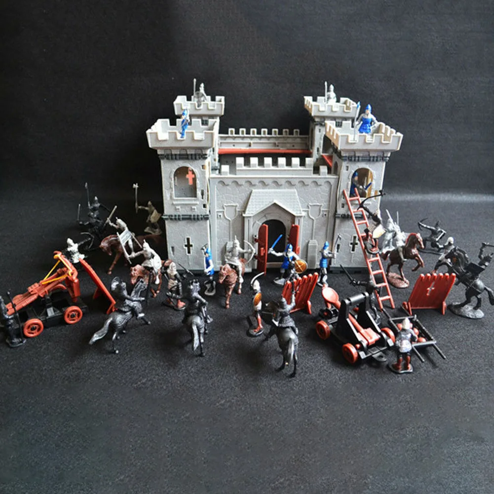 Legesæt Model Bygning UK Middelalderlige Historie Kids Dekorative Hjem Soldater DIY Udvikling Slot Toy Sæt Knights Spil Tilbehør 5