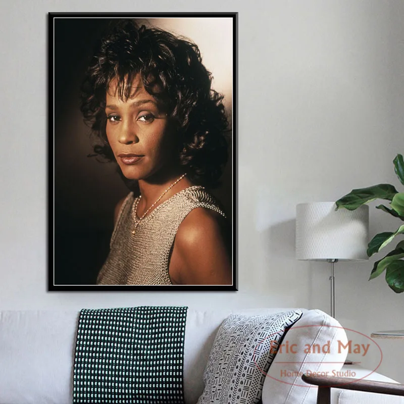 Whitney Houston Super Musik-Stjernede Pop Sanger Kunst Maleri Vintage Lærred, Plakat På Væggen I Hjemmet Indretning 5
