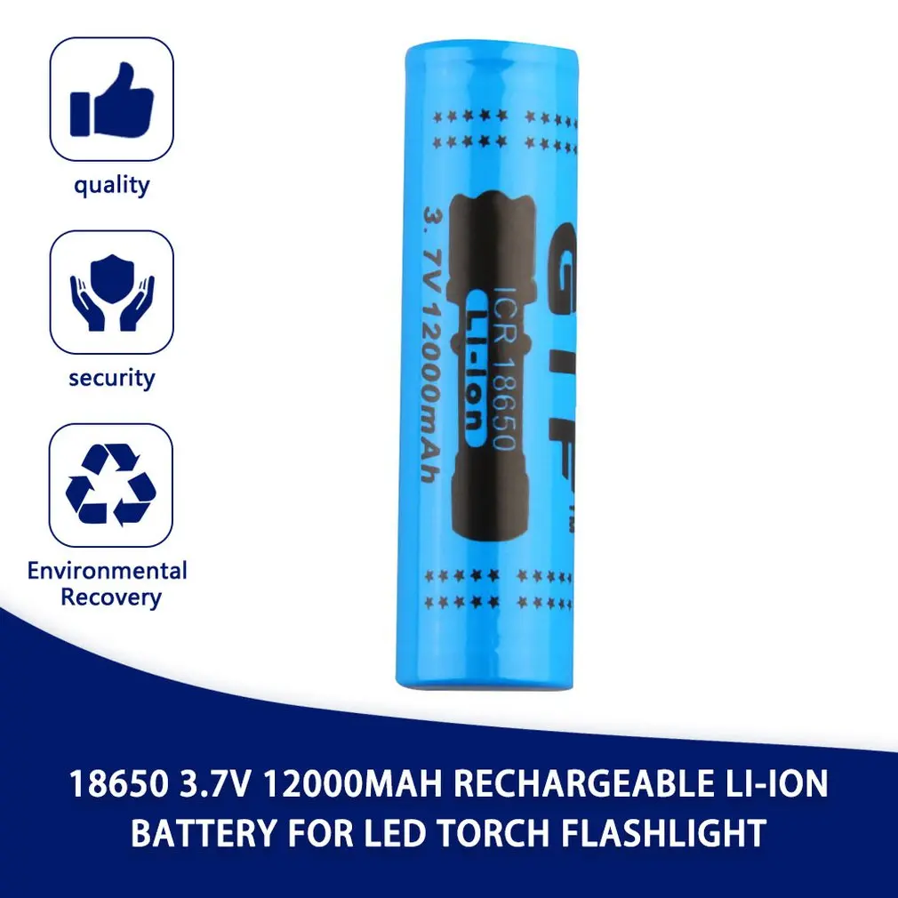 Sikker 18650 3,7 V 12000mAh Genopladeligt Li-ion Batteri til LED Lommelygte Lommelygte Rød Shell Lave Tilbagevendende Drift 5
