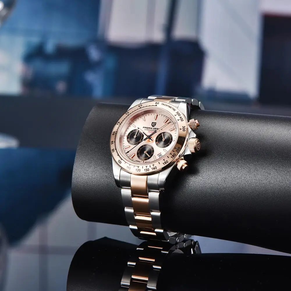 PAGANI DESIGN Automatisk mænd ser 2020 nye guld kvarts armbåndsur top luksus sport mode chronograph Japan VK63 Reloj Hombres 5