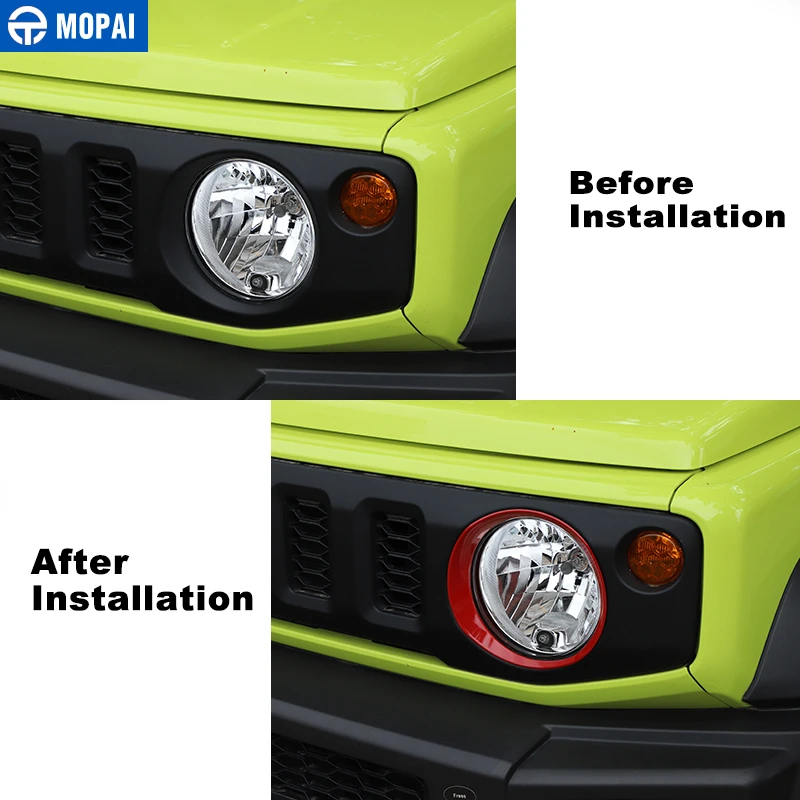MOPAI Lampe Emhætter til Suzuki Jimny 2019+ ABS Bil Foran Lygten Lampe Dekoration Dække Tilbehør til Suzuki Jimny 2019+ 5