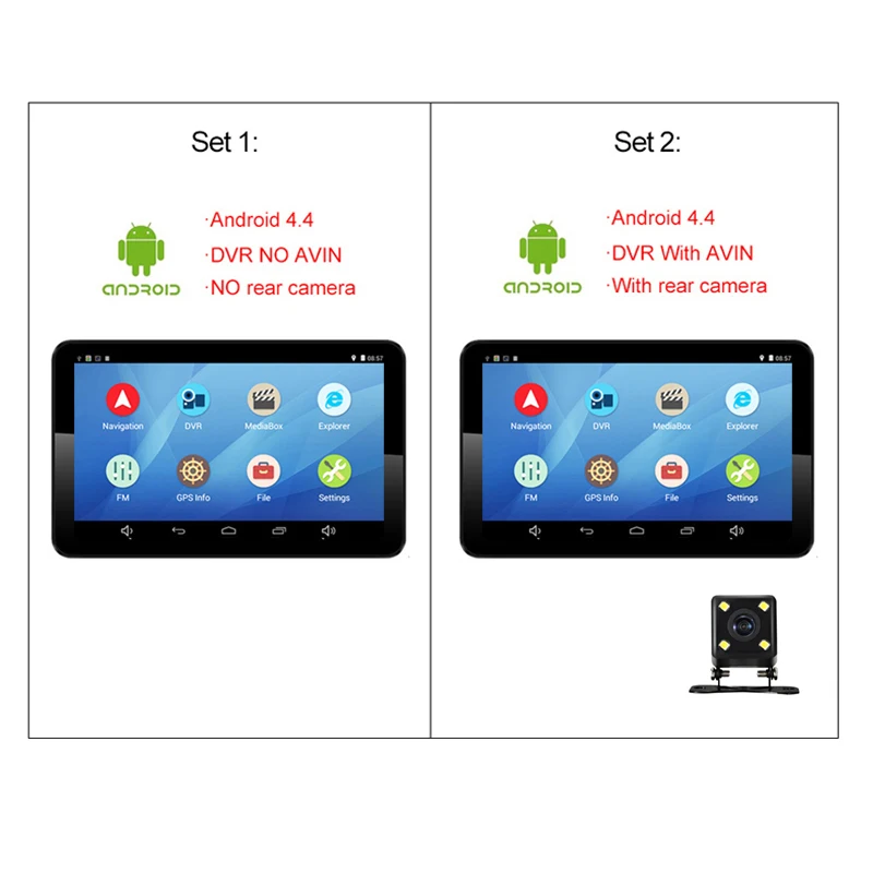Anfilite 7 tommer Kapacitiv skærm, Android bil GPS-Navigator Quad Core 16GB bil DVR dash cam dual-kameraer 1080P registrere gratis kort 5