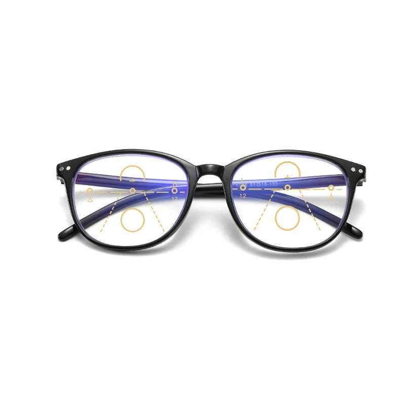 Anti-blå Lys Progressiv Multifokal Læsning Briller Kvinder&Mænd Klassisk Oversize Ramme Presbyopic Briller Med +1,0 til+4.0 5