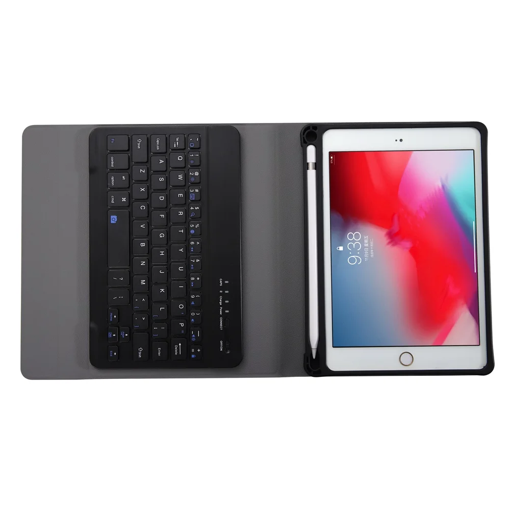 For Nye iPad mini 5 Slanke Smart Folio Stand PU Læder Cover Med Apple Blyant Indehaveren+Aftageligt Bluetooth Tastatur 5
