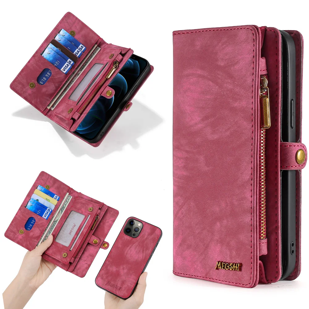 MEGSHI-008 Wallet Læder Telefonen til XiaoMi 10 10Pro 5G RedMi Note8 Note9 Note8Pro Note9Pro Klassisk nostalgisk håndtaske 5