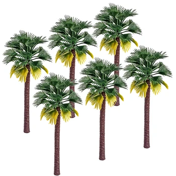 6stk/10pcs7cm - 15cm Plast Coconut Palm Tree Tog Jernbanen Arkitektur Diorama Træ Model indretning Kits tilbehør 4