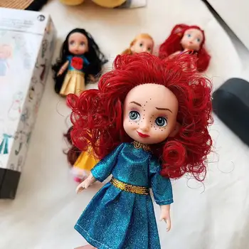 6stk/sæt Prinsesse Dukke Snow White Havfrue Lange Hår Prinsesse Bell Toy Dolls for Børns Fødselsdag Gaver På Lager 5