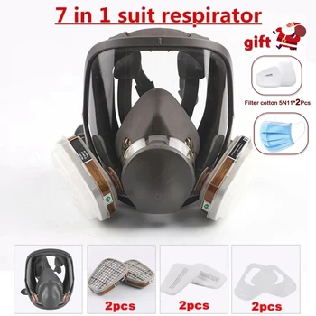 7-I-1 6800 Industrielle Maleri Sprøjtning Respirator Gas Mask 2-I-1 Passer til Sikkerhed Arbejde Filter Støv Full Face-Maske Erstatte 3M 0