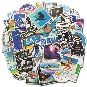 70 Stk Cool Skiløb Klistermærker Snowboard Vinter Sport Vinyl Decals Til Vandflaske, Værdiboks Til Bærbar Computer, Telefon Notebook Bagage Guitar 4