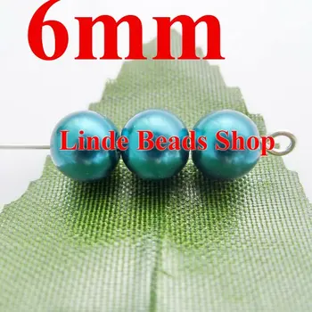 750pcs/masse 6mm glas perle-perler julepynt løs runde perler til smykker, dekoration,indicolite farve GP06006 0