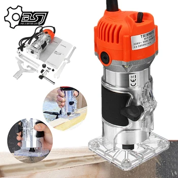 800W 30000rpm Woodworking Electric Trimmer Wood Milling Engraving Slotting Trimming Machine Hand Carving Machine Wood Router 17032