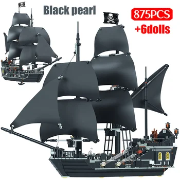 875PCS Pirates of the Caribbean byggesten Legetøj Kompatibel Model For The Black Pearl Skib Mursten Legetøj, som Børn Drenge 4