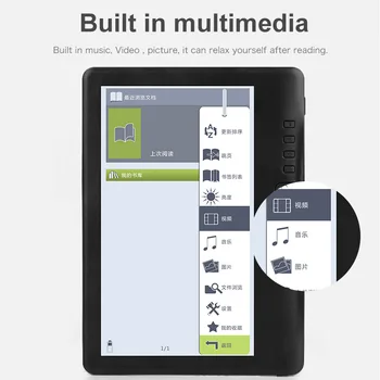 8GB e-bogs-Læser Smart med 7 Tommer HD Farve-Tv med Digital E-Bog+Video+MP3-musikafspiller ELECTSHONG 4