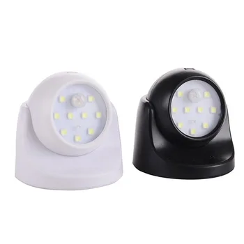 9 Lampe Perler LED væglamper Motion Sensor Nat Lys 360 Graders Rotation Trådløse Auto PIR IR Infrarød Detektor Sikkerhed WF923 0
