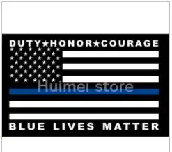 90x150cm brugerdefinerede USA flag banner digital print med blå tynd linje blå liv ligegyldigt, tilpassede gave flag 0