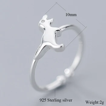 925 Solid Ægte Sterling Sølv, Kvinder, Dame, Smykker Dinosaur Ring Åbning Størrelse 5 6 7 Kærlighed Gave Piger Dame 2