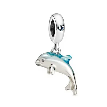 925 sterling sølv kvinde smykker ocean-serien narhval charme søstjerner ocean bølger & fisk perler passer til Pandora armbånd, vedhæng DIY 5
